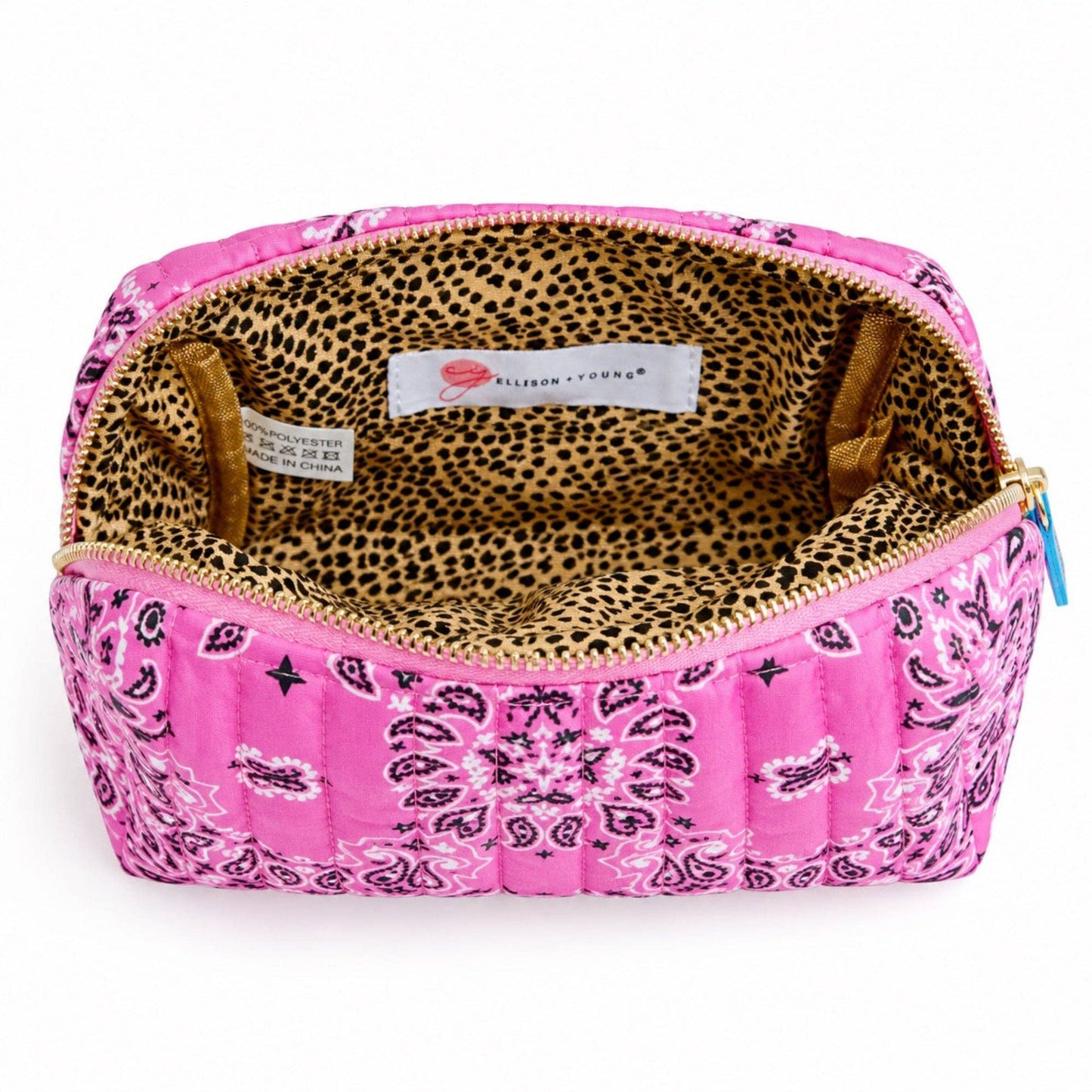 Ellison+Young Bandana Cosmetic Case, Everyday Travel Pouch