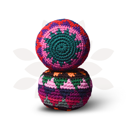 Knit Multicolor Hacky Sack Stress Ball Foot Sack Crochet - Guatemala / Mexico