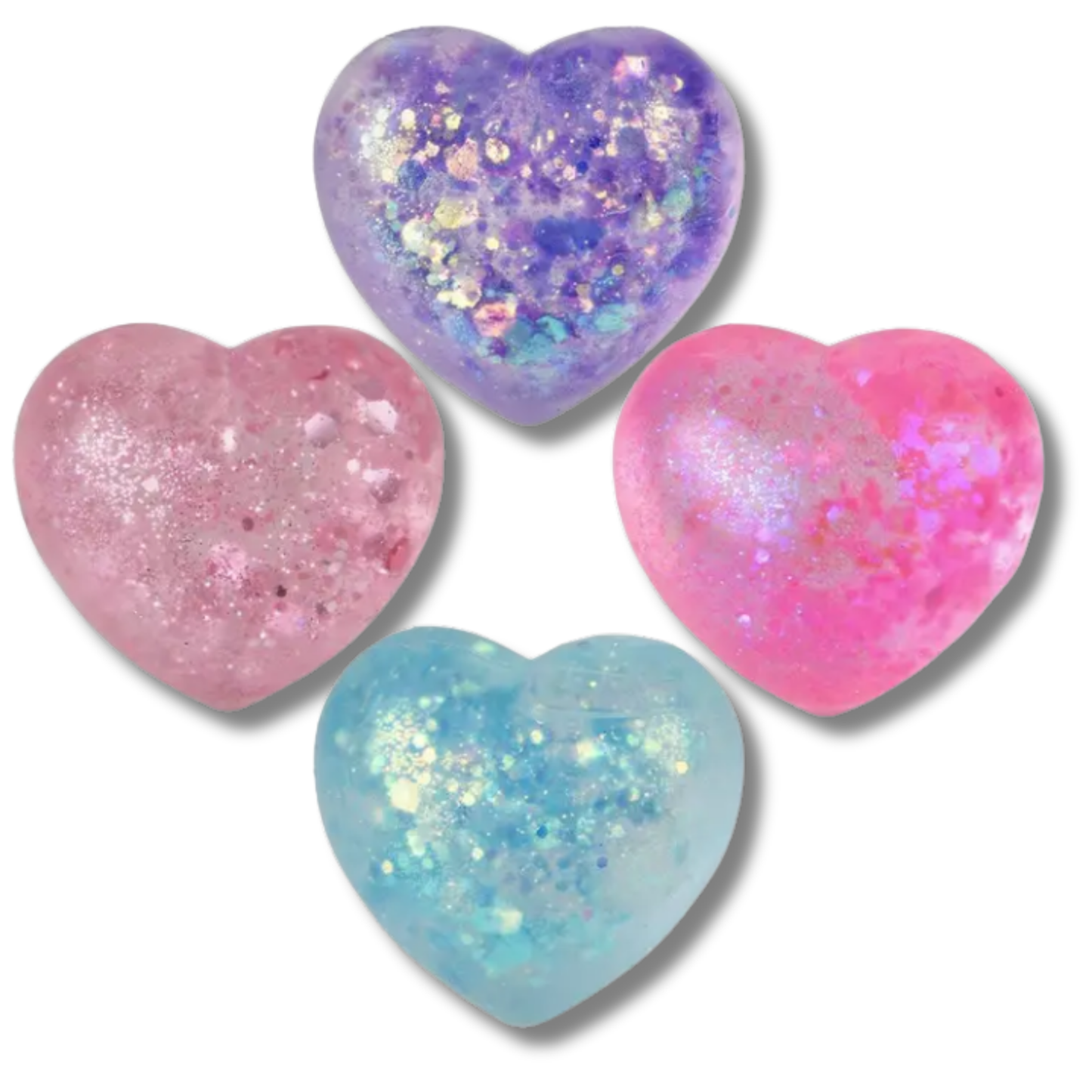 Mini Squeezy Sparkle Heart Fidget Kids Toy- Assorted