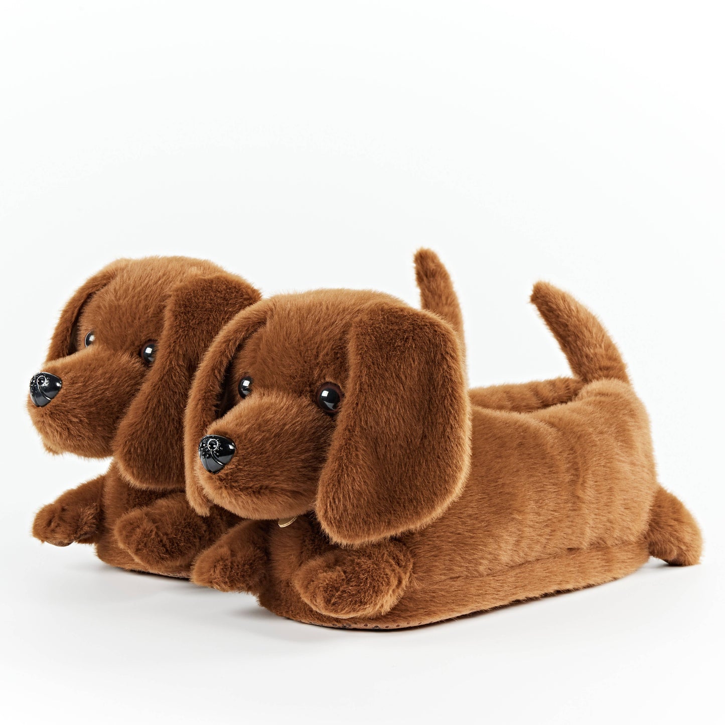 Birdie the Dachshund | Kids' Funny Non-Skid Plush Slippers