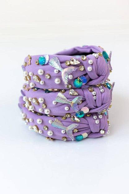 Beaded Headband - Mermaid (Purple)