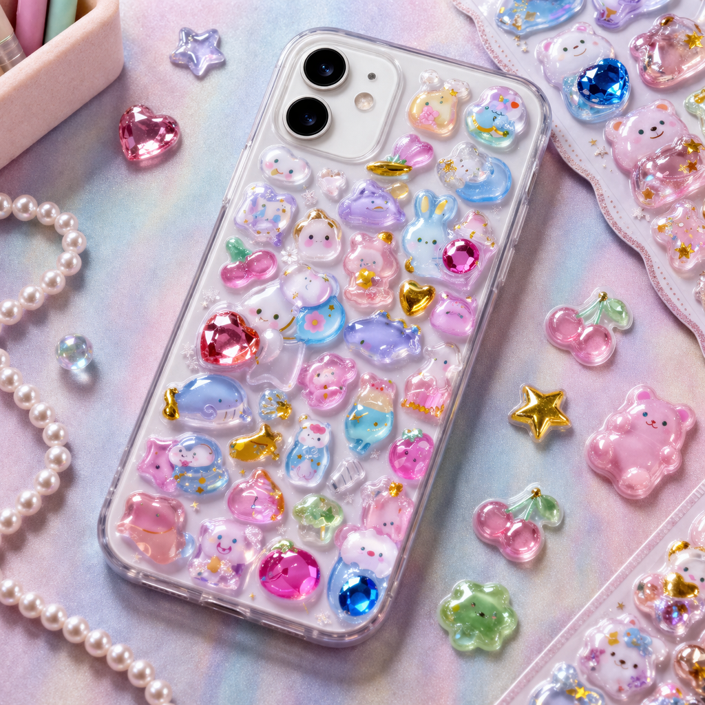 Candy Gem Jelly Deco Sticker – 3D Kawaii Phone Deco Stickers