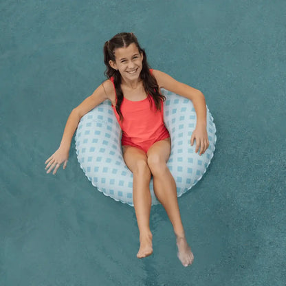 Kids Tube Float, Blue Gingham