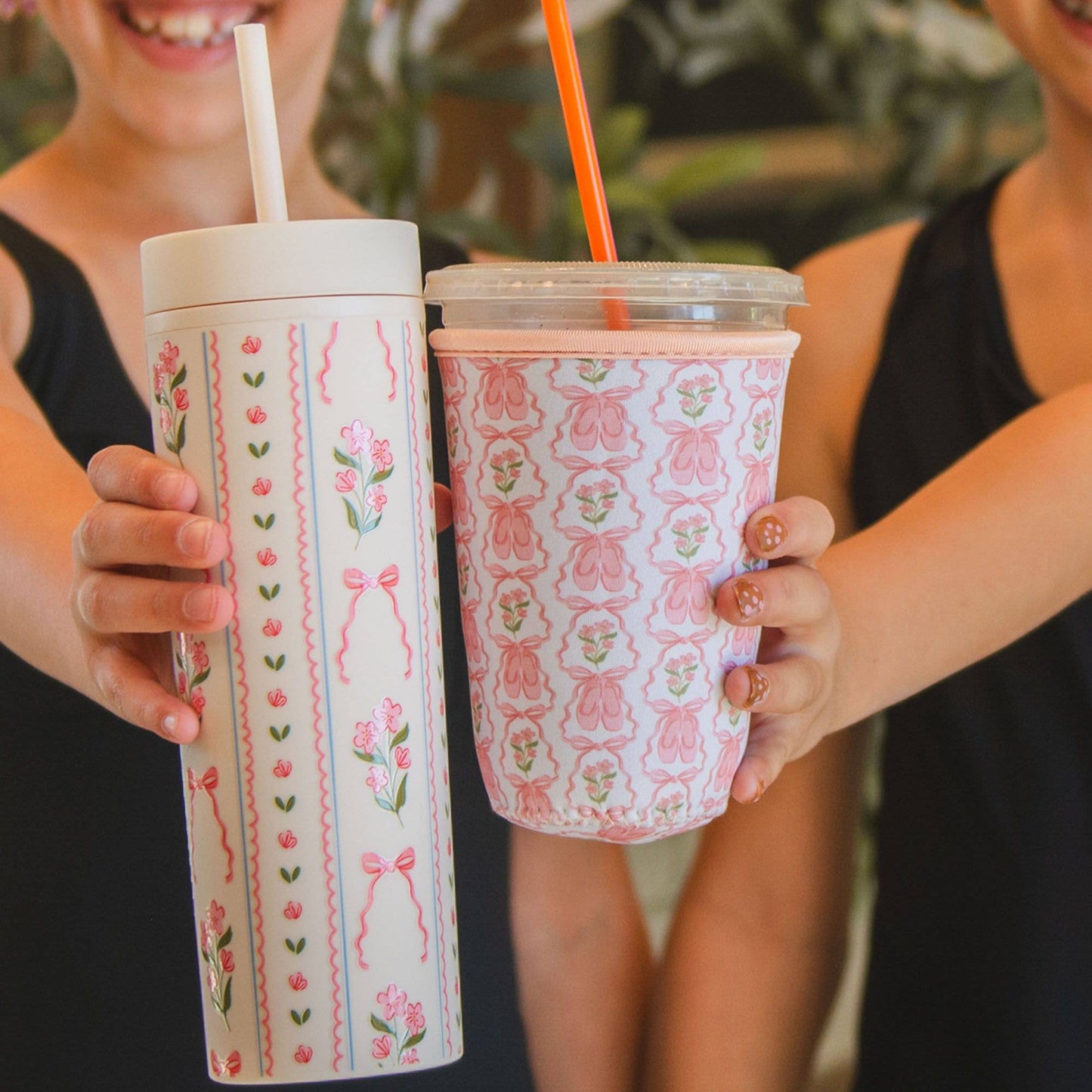 Pink Floral & Coquette Bows 16oz Skinny Acrylic Tumbler