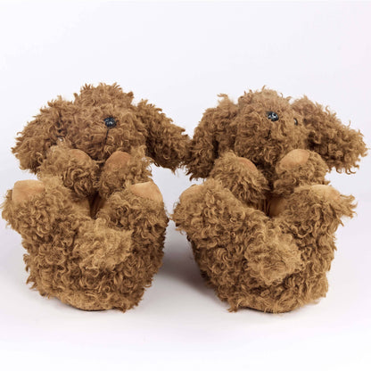 Coco the Doodle | Kid's Funny Animal Plush Non-Slip Slippers