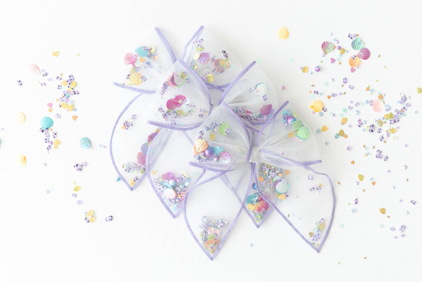 Mesh Shaker Bow - Seashell Shine
