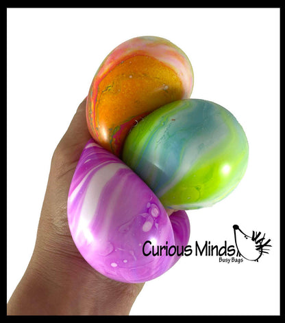 1 Marble Swirl Soft Doh Filled Stretch Ball - Ultra Squishy