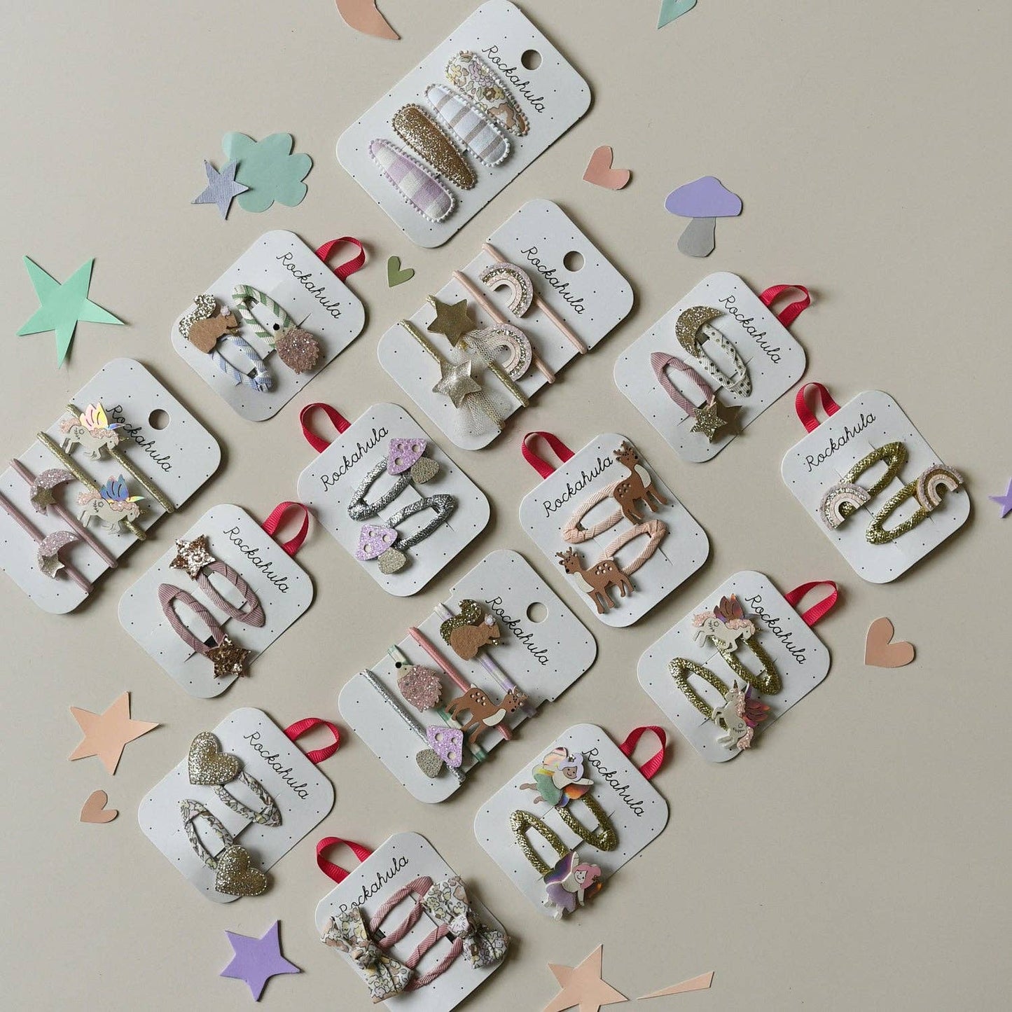Fairytale Floral Twisty Bow Clips
