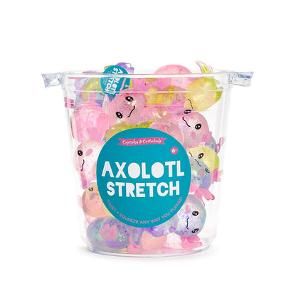 Squishy Glitter Axolotl Toy Unit with Bucket Display