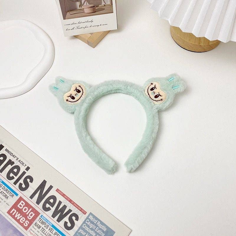 Cute labubu furry headband SPA headband