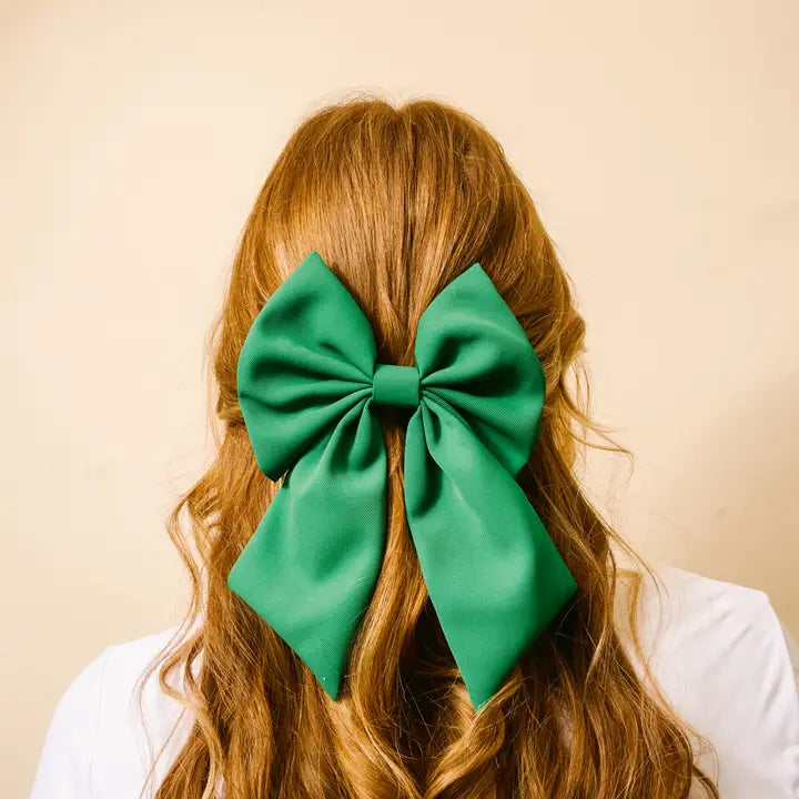Classic Hair Bow Green
