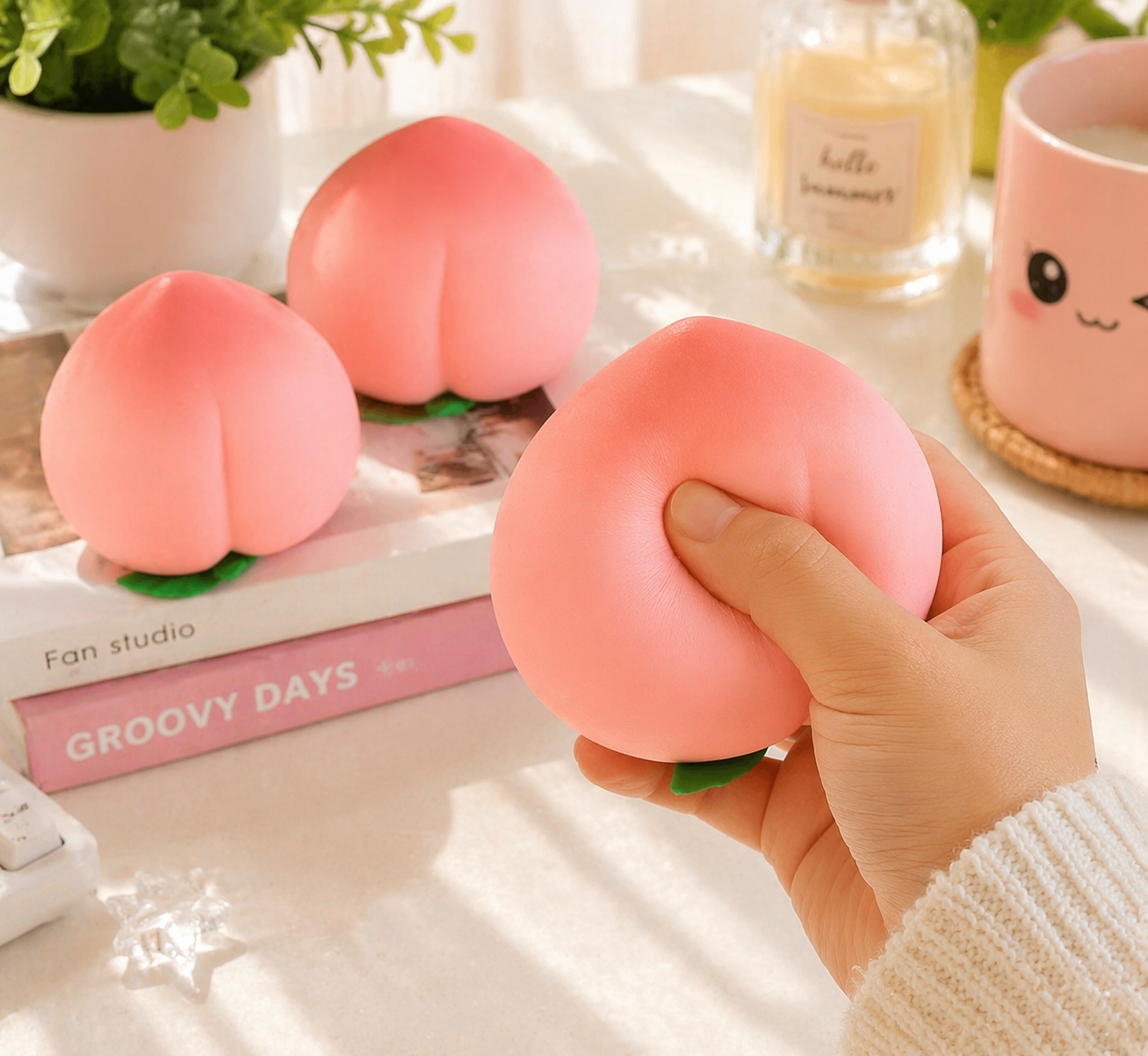 Peach 🍑 Keen Squishy – Slow Rising Sensory Stress Relief Toy