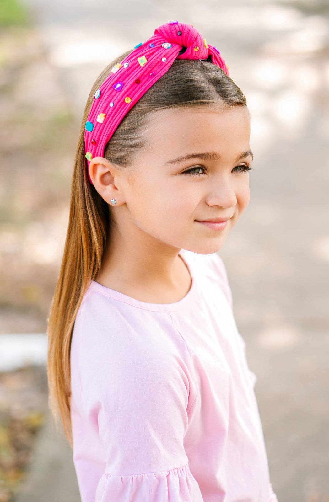 Beaded Headband - Lucky Charms Hot Pink