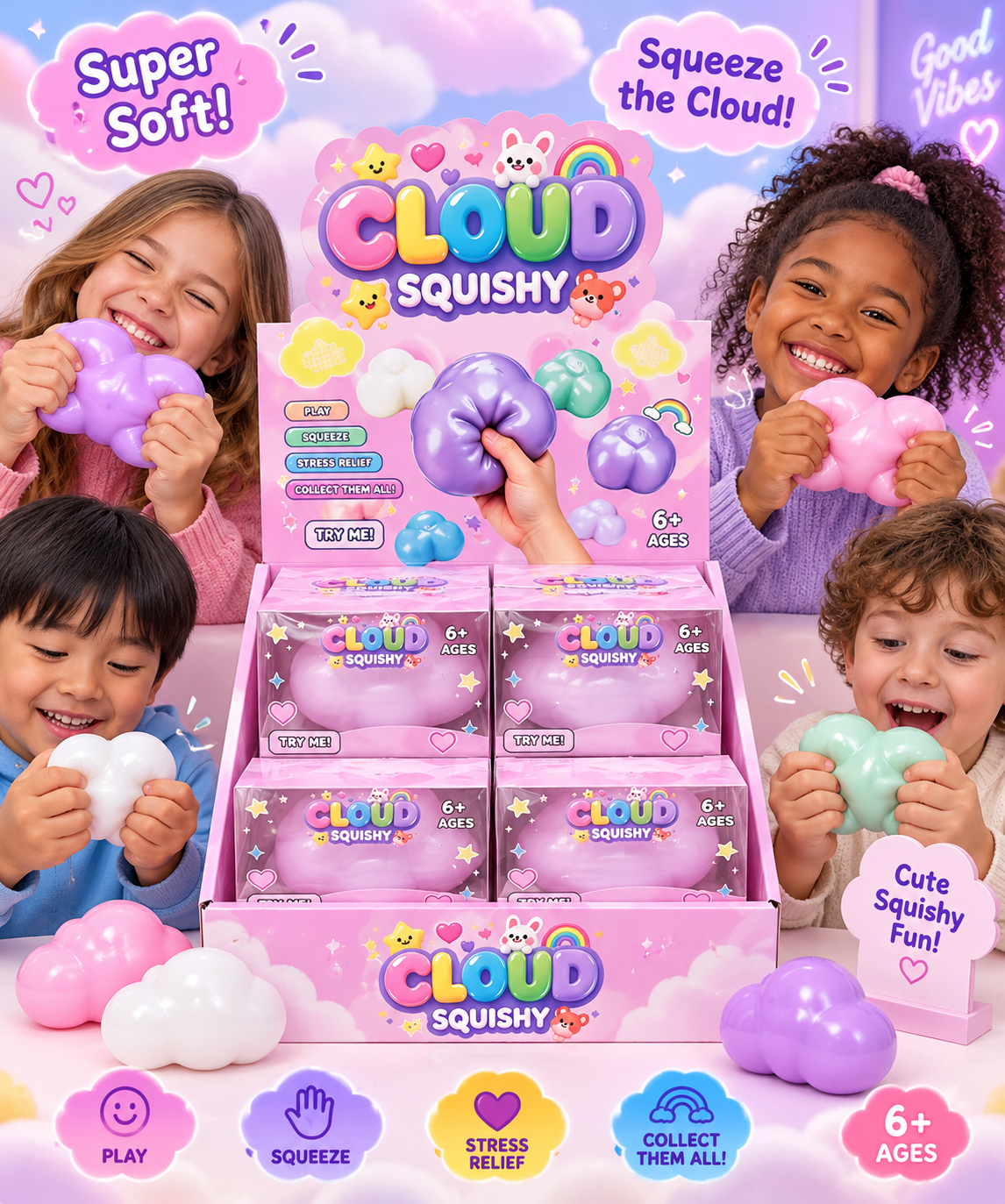 Cloud Squishy — Crunchy ASMR Squeeze Toy