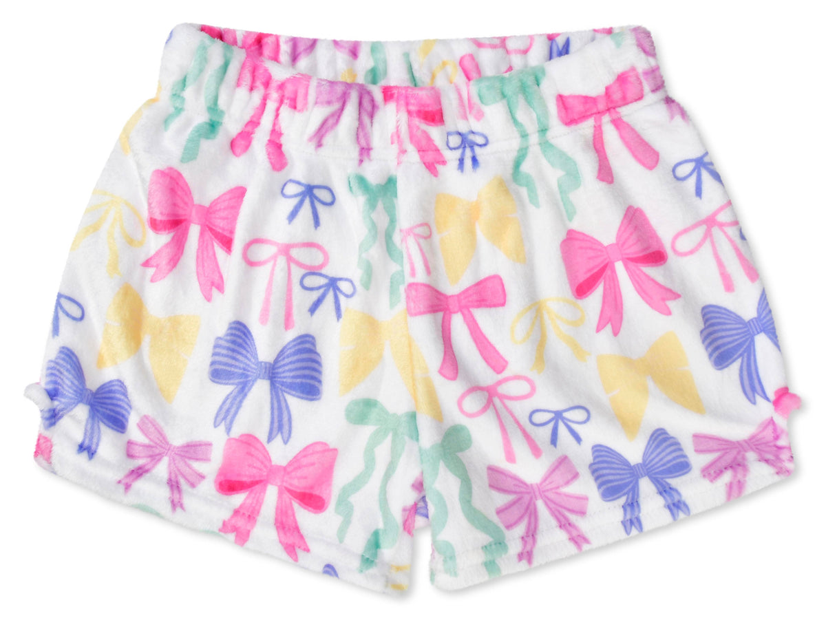 PRETTY BOWS PLUSH SHORTS (MEDIUM -10-12)