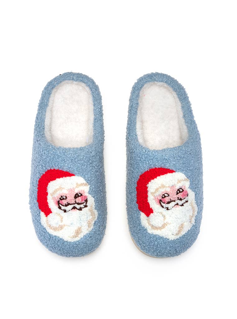 Indoor / Outdoor Slippers - Christmas - Santa Claus - Blue