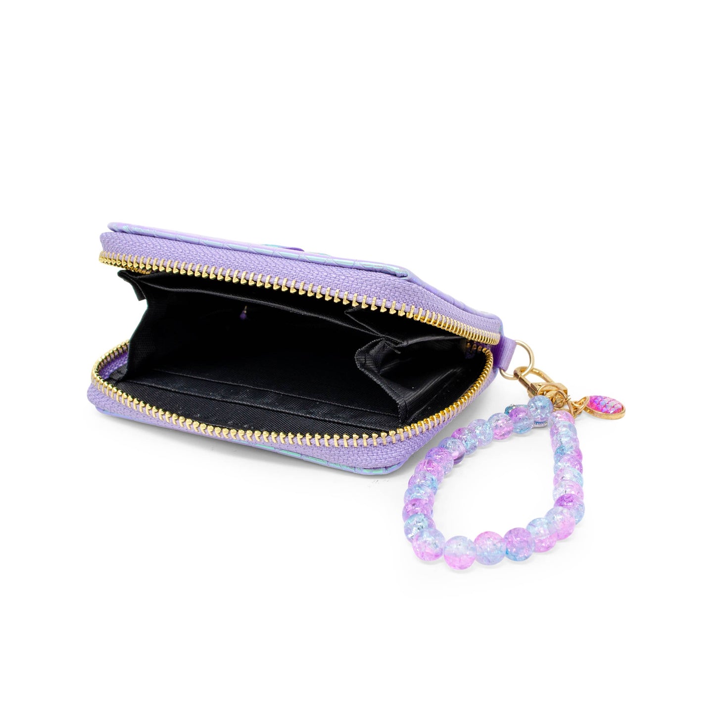 Purple Shiny Seashell Mermaid Wallet for Kids