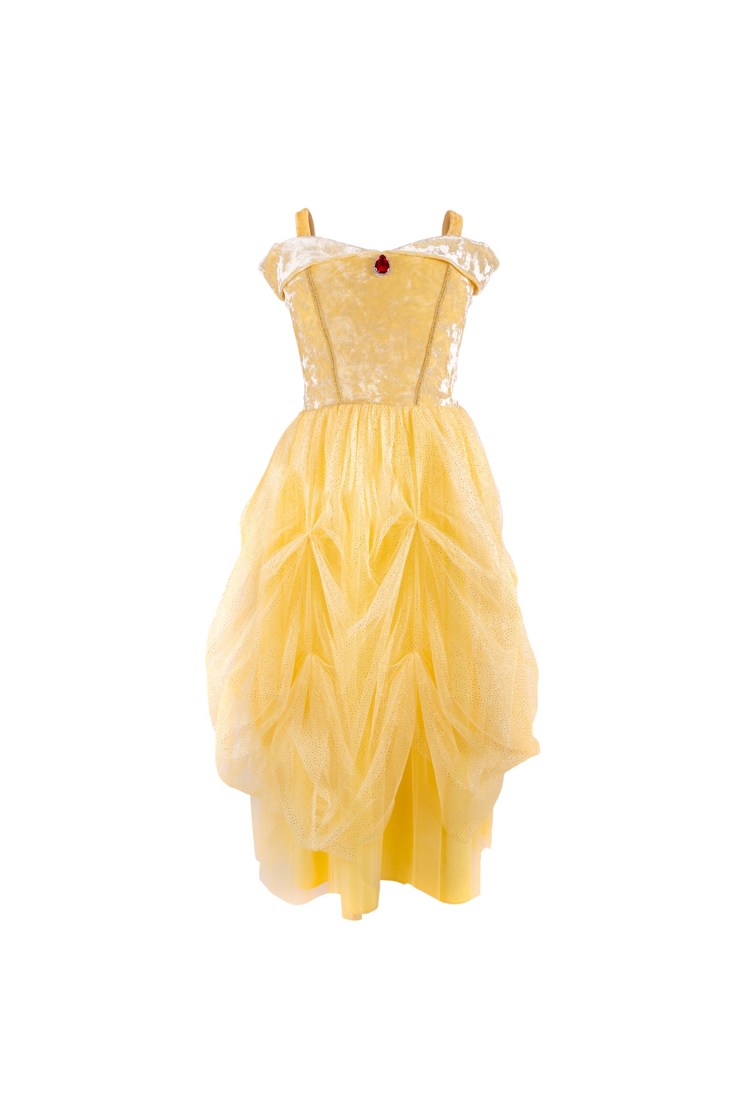 Velvety  Soft Yellow Princess Gown w/arm warmers 3/4