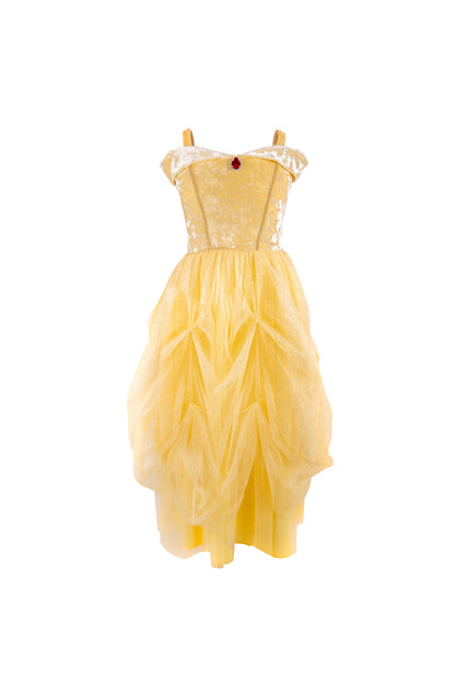 Velvety  Soft Yellow Princess Gown w/arm warmers 3/4