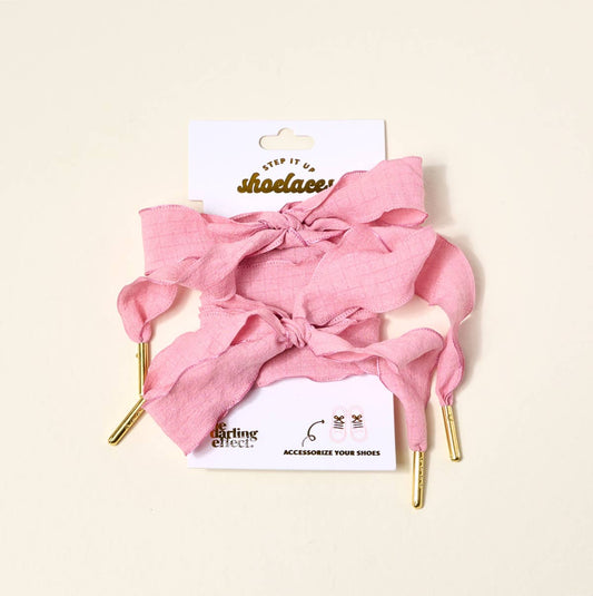Step It Up Shoelaces–Frilly Pink