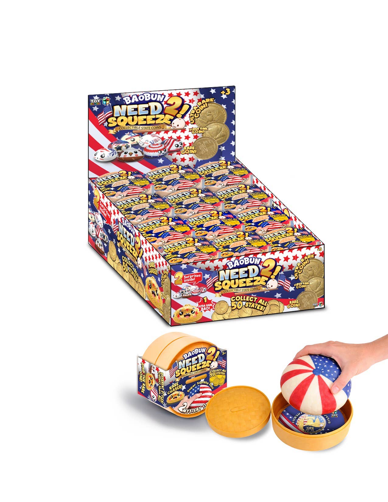 Happy Birthday America Bao Bun/Dumpling w/state coin