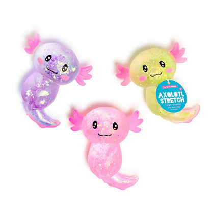 Squishy Glitter Axolotl Toy Unit with Bucket Display