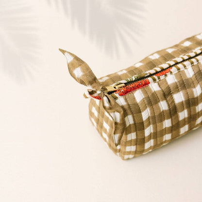 Small Painted Gingham Pouch