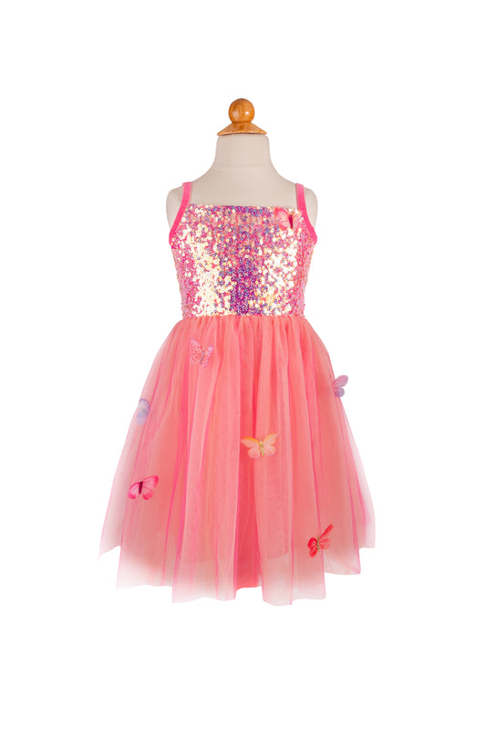 Butterfly Bliss Dress Hot Pink 3/4
