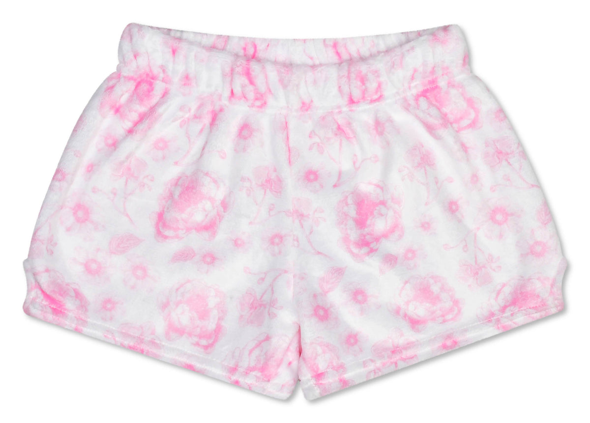 Pretty Pink Toile Plush Shorts