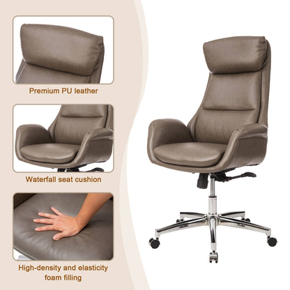 Mid-Century Modern Brownish Grey Office Chair