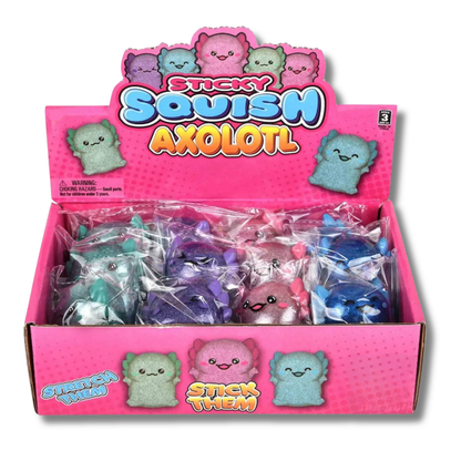 Axolotl Glitter Squishy Sticky Fidget Kids Toys- Assorted
