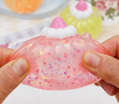 Glitter Crystal Pudding Cake Squeeze Toy-random color