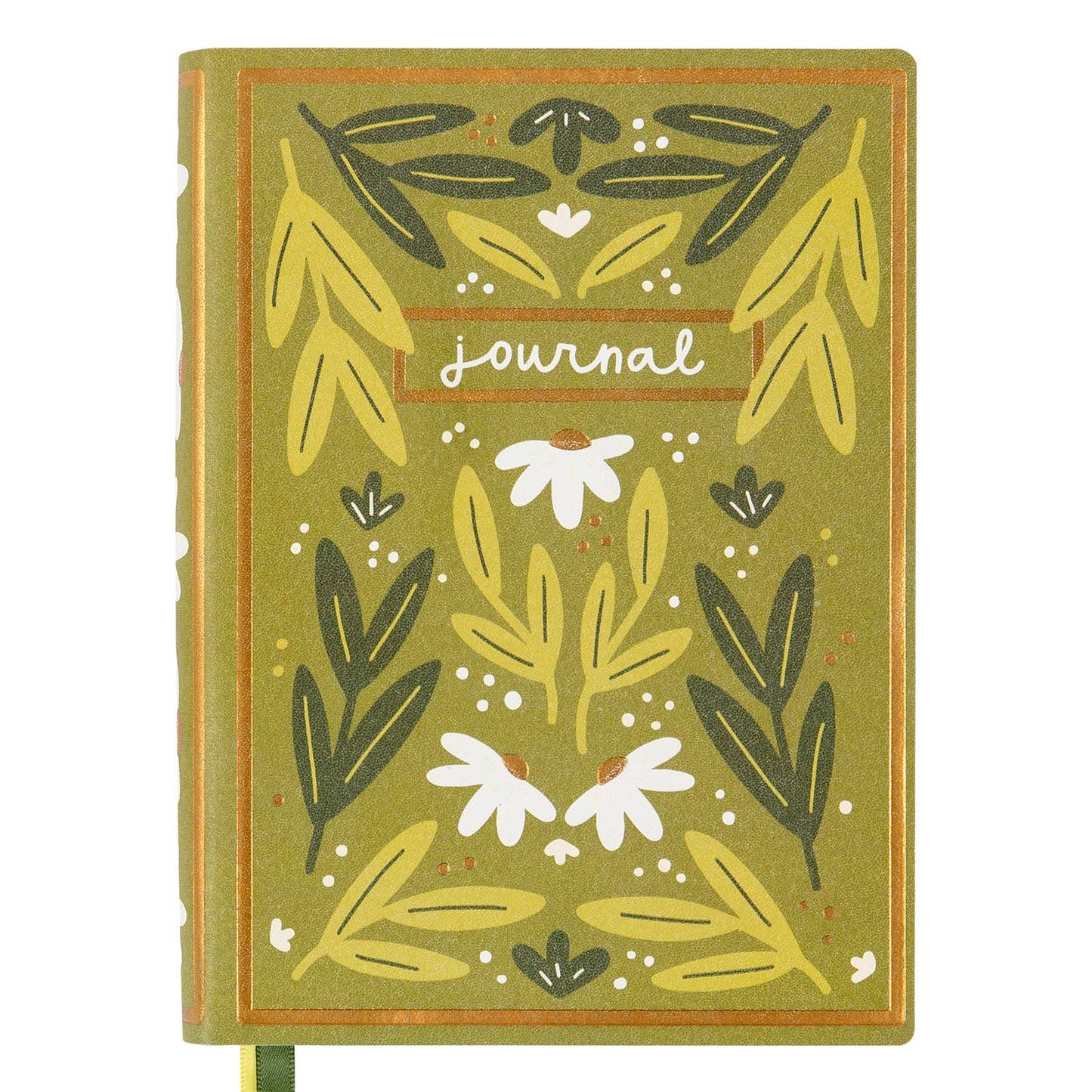 Green Floral 5x7 Lined Softcover Book Journal