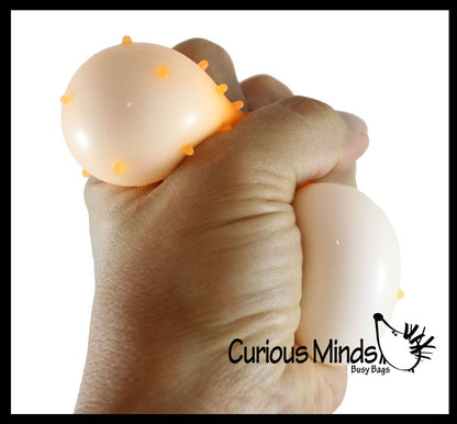 1 Spiky Bumpy Soft Doh Filled 1.7" Stress Ball - Squishy