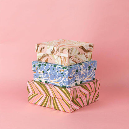 Abstract Brush Premium Gift Boxes (Set/3)(Pk/4) | Gift Wrap