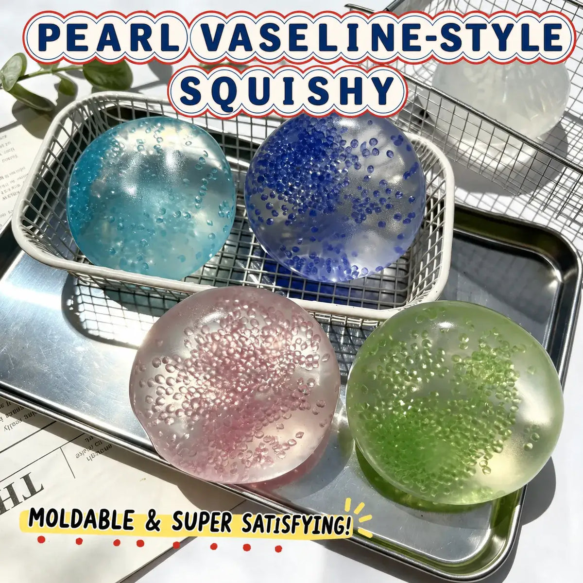 Pearl Vaseline Squishy Stress Relief Ball