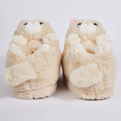 Molly the Kitty | Kid's Funny Animal Plush Non-Slip Slippers