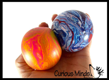 1 Marble Swirl Soft Doh Filled Stretch Ball - Ultra Squishy