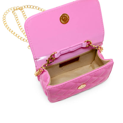 Pearl Handle Message Charm Handbag for Kids: Purple