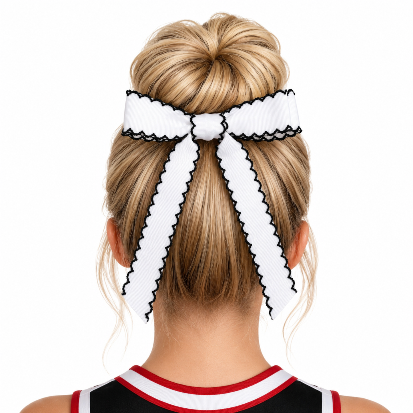 Scalloped Stitch Ribbon Bow Hair Clip – Playful Statement