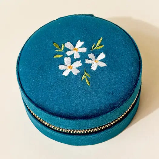 Floral Teal Jewerly Case