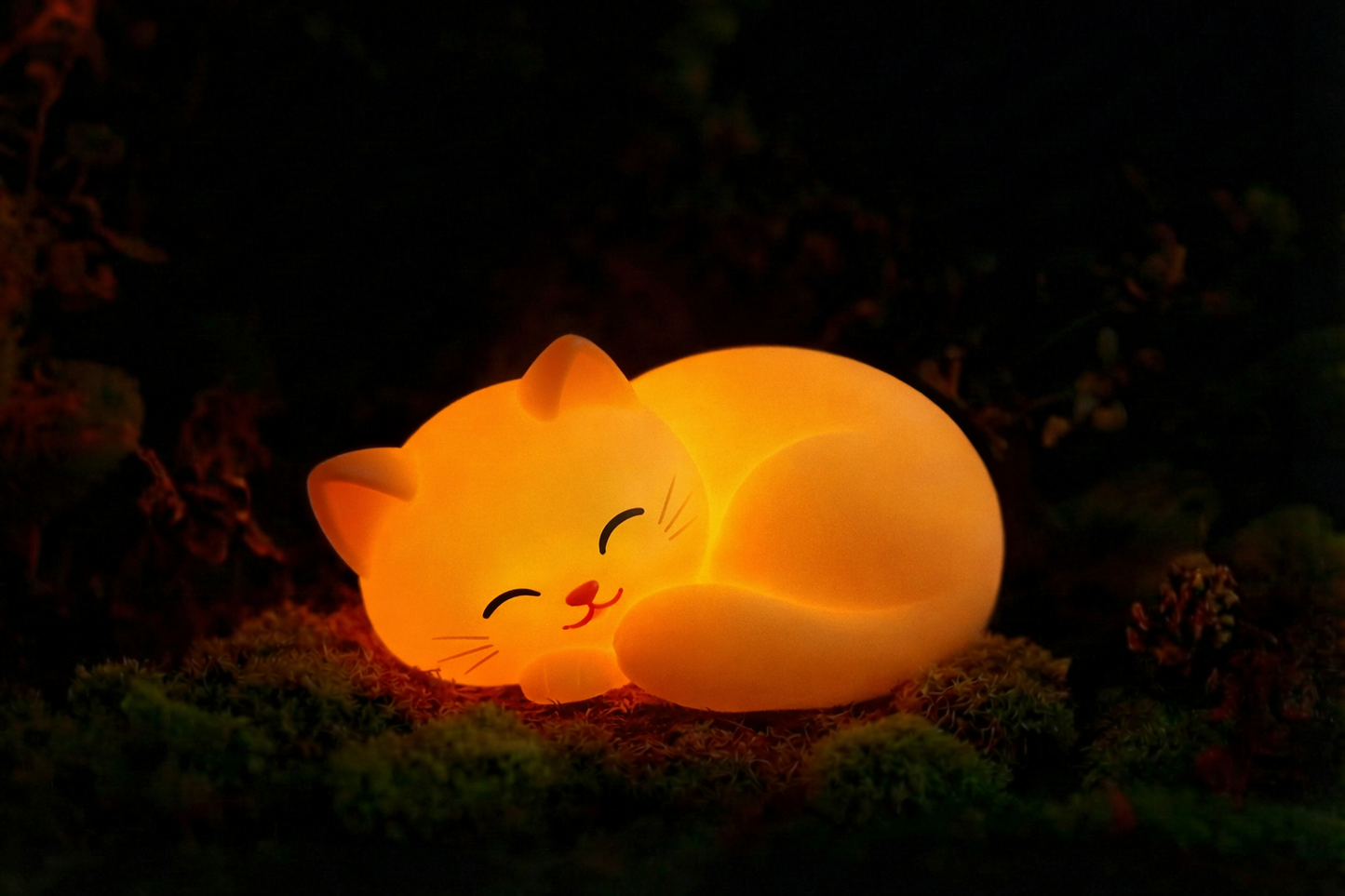 Mushi Ambient Cat Night Light - Squishy Silicone USB-C