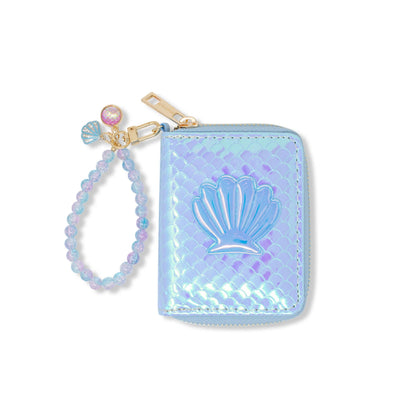 Shiny Seashell Mermaid Wallet for Kids: Pink