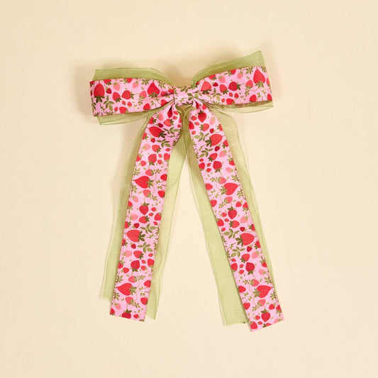 Lovely Layered Hair Bow-Strawberry Fields