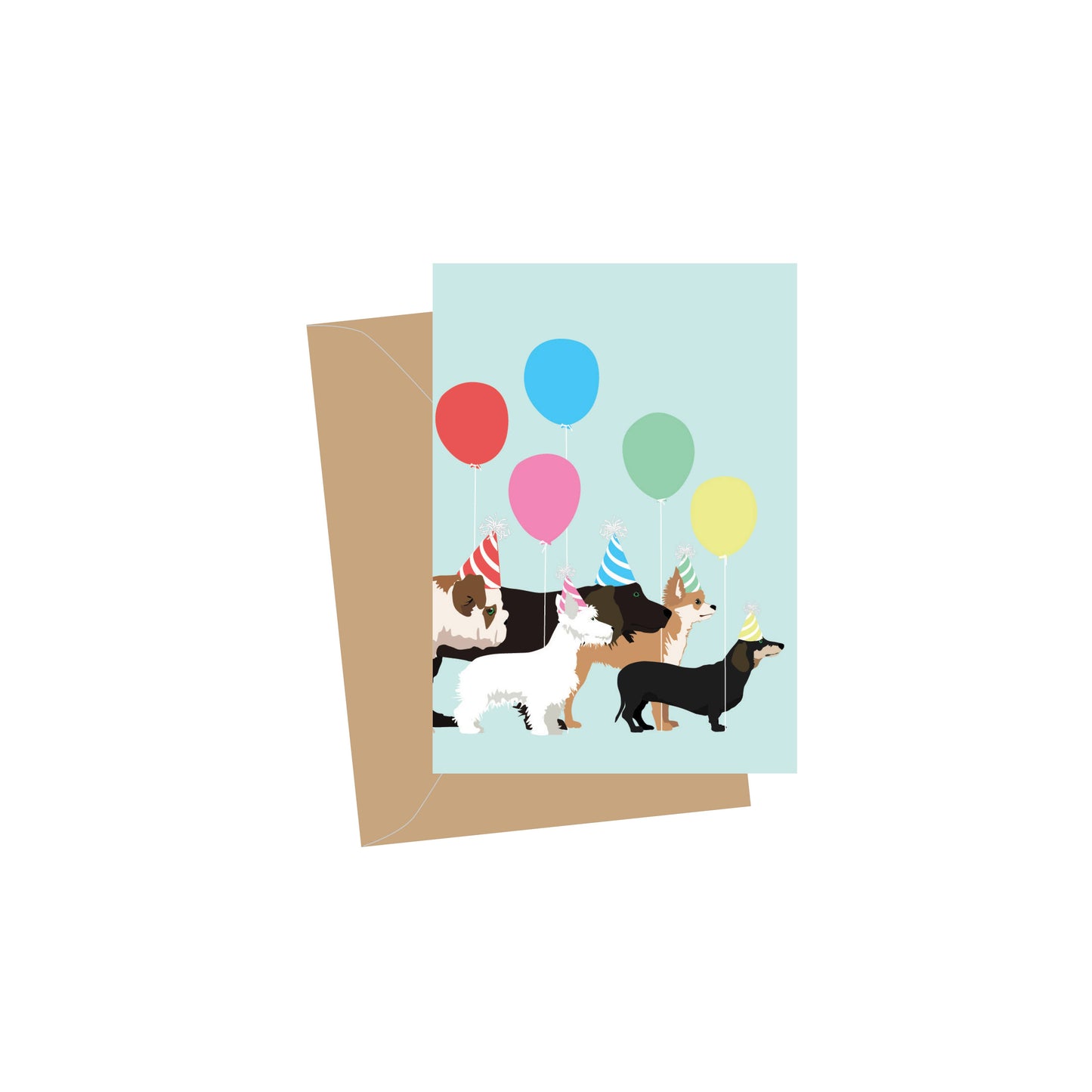 Mini Birthday Dogwalk, Folded Enclosure Cards