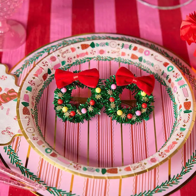 Fa La La Christmas Wreath Novelty Glasses