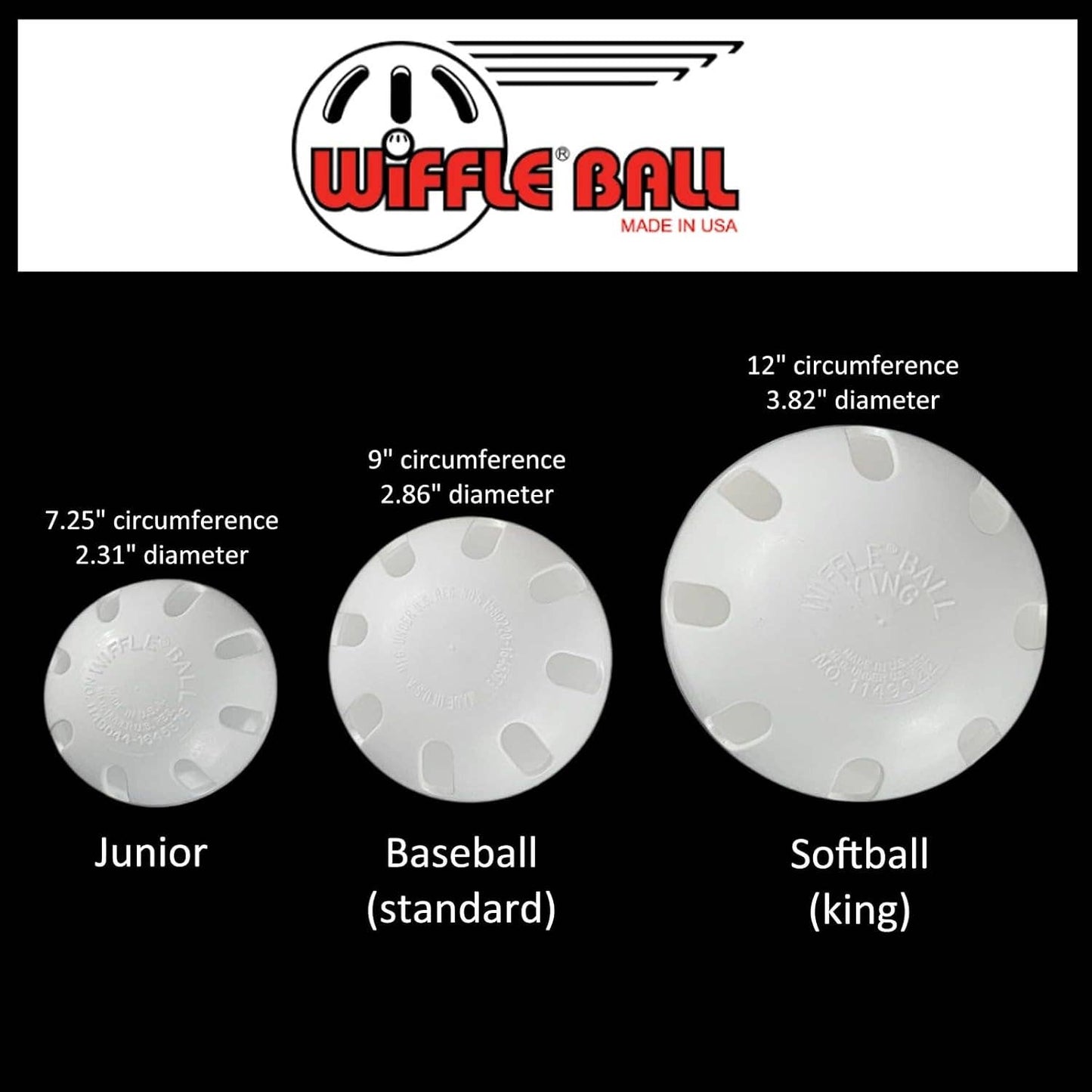 Wiffle Balls 12-Unit Display - standard size classic