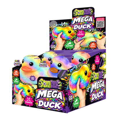 Fun Doh MEGA 5" Squishy Tie Dye Duck Toy Variety - 8/Display