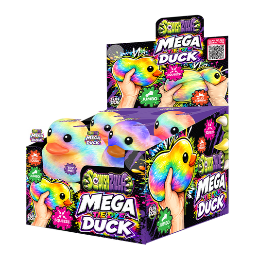 Fun Doh MEGA 5" Squishy Tie Dye Duck Toy Variety - 8/Display