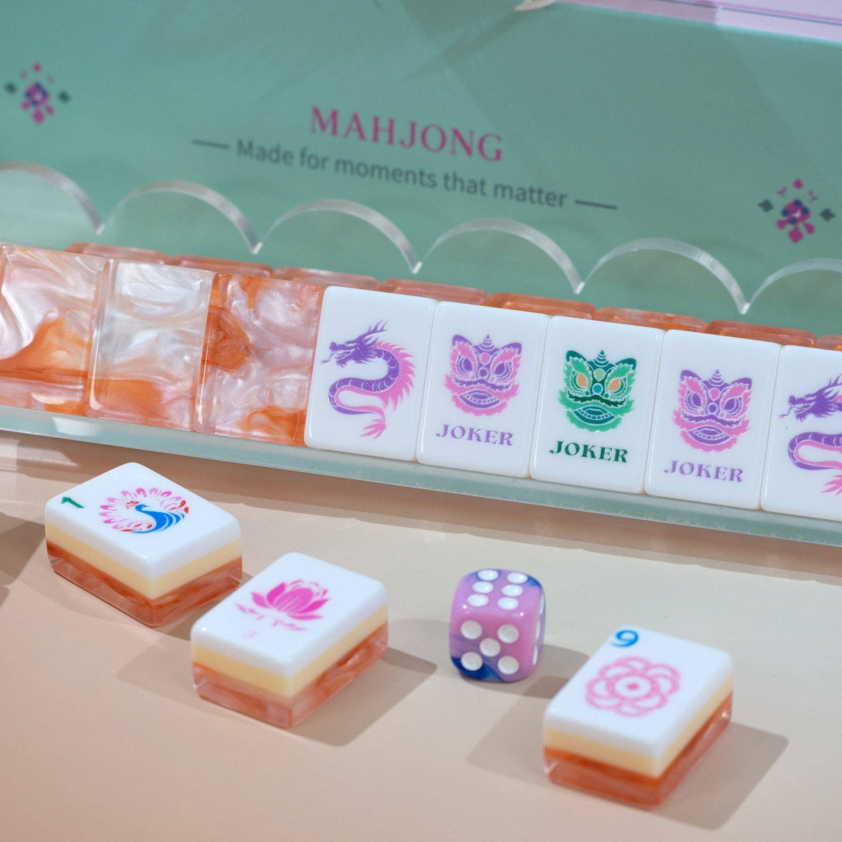Garden Party Mahjong Set - Coral Glow 11-01